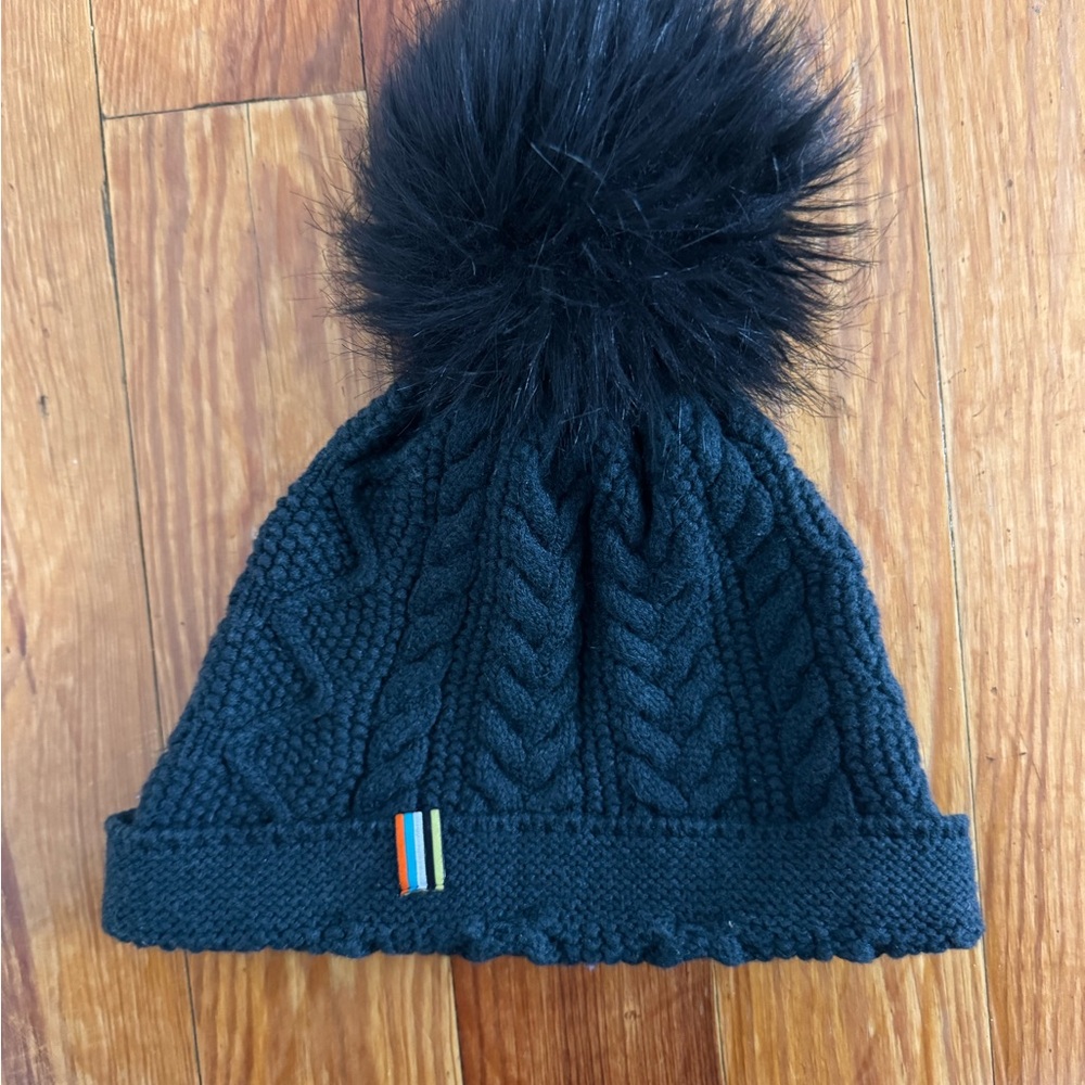 Smartwool Black Knit Hat with Pom-Pom